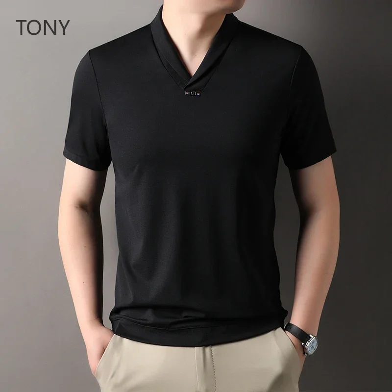 TONY Dissipation Tt-shirt Men Summer 2025 Style Seagull Collar Staircase Cloth Elastic Pit Strip Small Jacquard Breathable Heat
TONY Dissipation Tt-shirt Men Summer 2025 Style Seagull Collar Staircase Cloth Elastic Pit Strip Small Jacquard Breathable Heat