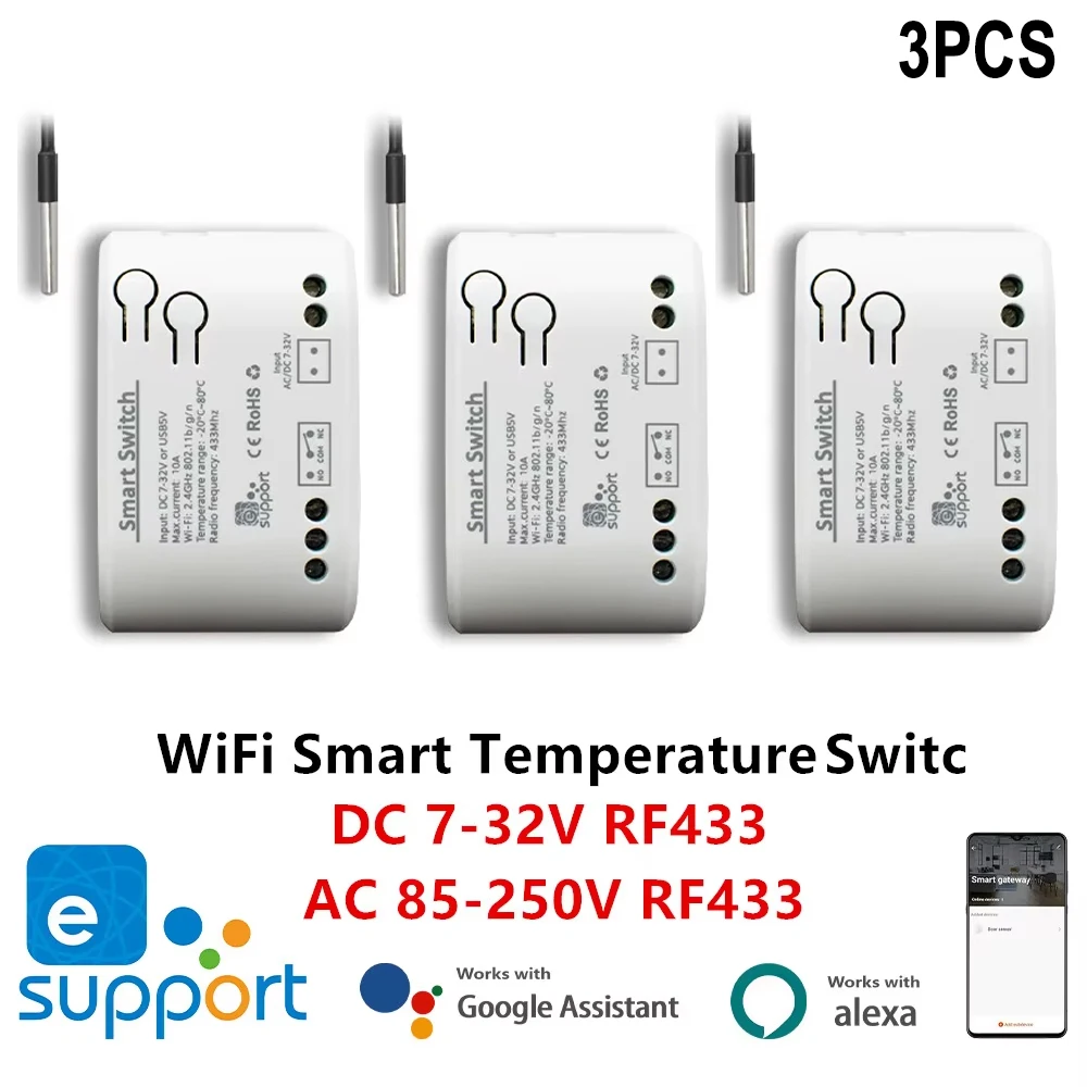 1-3 шт. eWElink умный переключатель температуры Wi-Fi 12 В 24 В 220 В 3000 Вт интеллектуальный термостат мониторинга для Alexa Google Home
1-3 шт. eWElink умный переключатель температуры Wi-Fi 12 В 24 В 220 В 3000 Вт интеллектуальный термостат мониторинга для Alexa Google Home