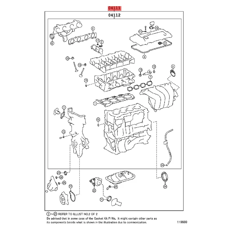 04111-0T021 Engine Full Gasket Kit For Toyota Corolla 2004-2014 1ZR 2ZR Engine Repair Kits 041110T021
04111-0T021 Engine Full Gasket Kit For Toyota Corolla 2004-2014 1ZR 2ZR Engine Repair Kits 041110T021