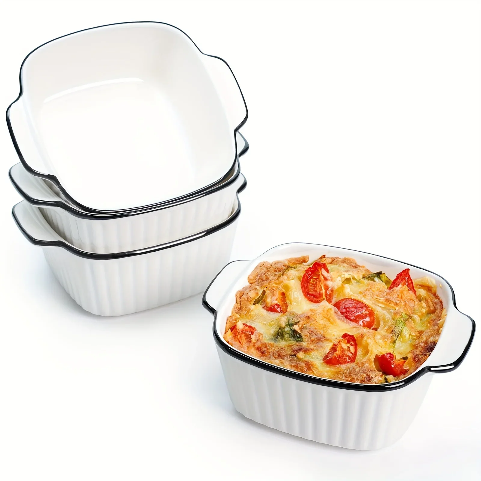 4pcs Small Ceramic Baking Dishes with Handles Suitable for Air Fryers Oven Microwave Dishwasher-safe Kitchen Dessert Fruit Bowls
4pcs Small Ceramic Baking Dishes with Handles Suitable for Air Fryers Oven Microwave Dishwasher-safe Kitchen Dessert Fruit Bowls