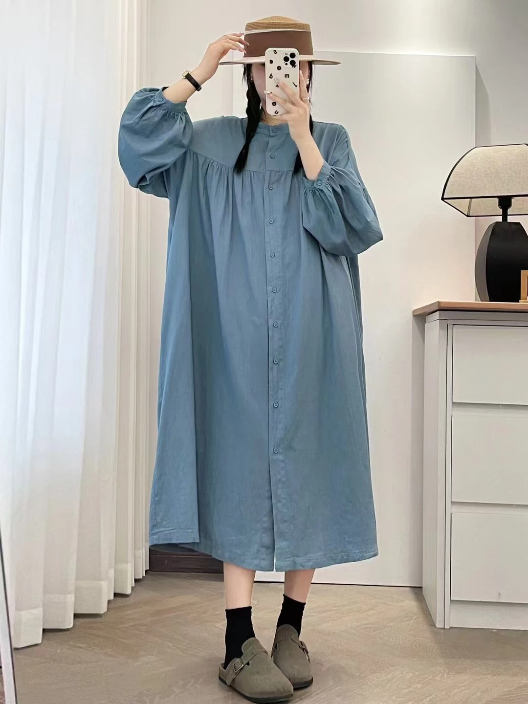 SuperAen Spring New Women's Clothing Japan Sweet Solid Color Long-sleeved Long Dress Cotton and Linen Loose Dress
SuperAen Spring New Women's Clothing Japan Sweet Solid Color Long-sleeved Long Dress Cotton and Linen Loose Dress