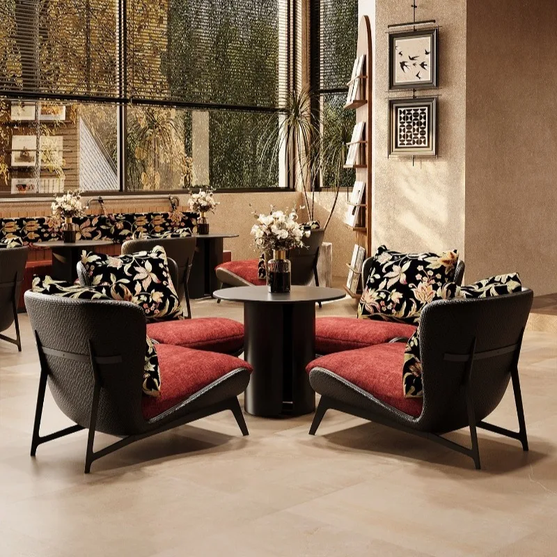 Single sofa chair living room balcony cafe casual table and chair combination
Single sofa chair living room balcony cafe casual table and chair combination