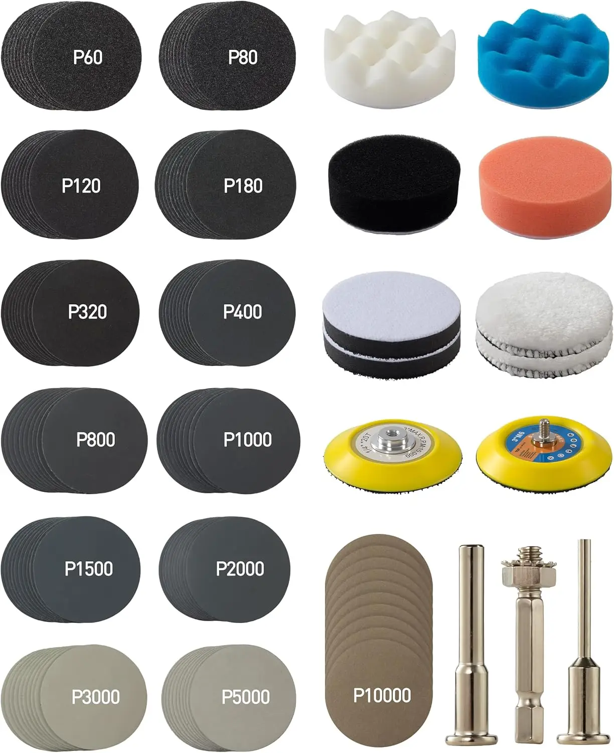 143 PCS Headlight Restoration Kit, 3' Hook & Loop Sanding Discs, 60-10000 Grit for Car Polishing, Buffing, Cleaning
143 PCS Headlight Restoration Kit, 3' Hook & Loop Sanding Discs, 60-10000 Grit for Car Polishing, Buffing, Cleaning