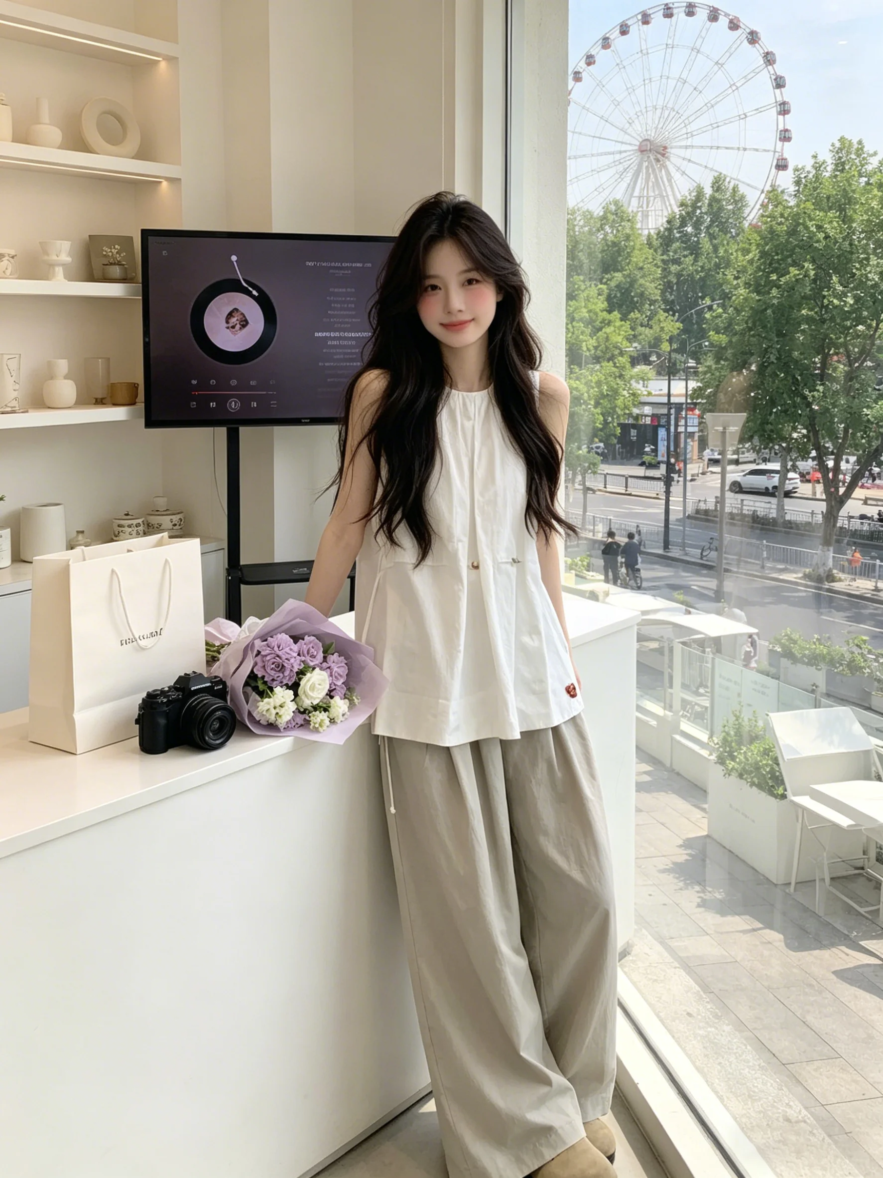 Summer Fashion Set Korean Style round Neck Beaded Vest And Wide Leg Pants Two Piece Women's Clothing Breathable Lightweight
Summer Fashion Set Korean Style round Neck Beaded Vest And Wide Leg Pants Two Piece Women's Clothing Breathable Lightweight