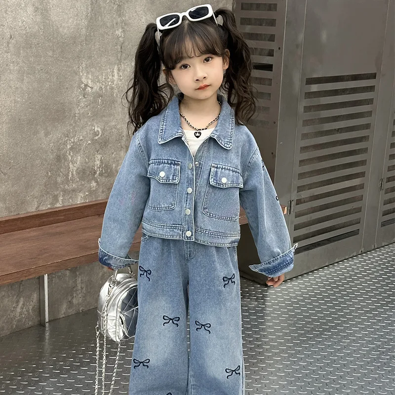 Girls Denim Suit Spring 2025 New Fashionable Children Spring and Autumn Middle and Older Children Two-piece Set
Girls Denim Suit Spring 2025 New Fashionable Children Spring and Autumn Middle and Older Children Two-piece Set