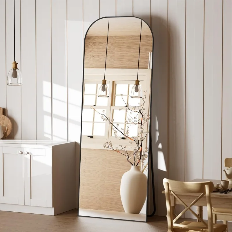 Full Length Mirror, 56"x21" Mirror Full Length with Stand, Black Wall Full Body Mirror, Rounded Top Floor Mirror with Aluminum
Full Length Mirror, 56"x21" Mirror Full Length with Stand, Black Wall Full Body Mirror, Rounded Top Floor Mirror with Aluminum