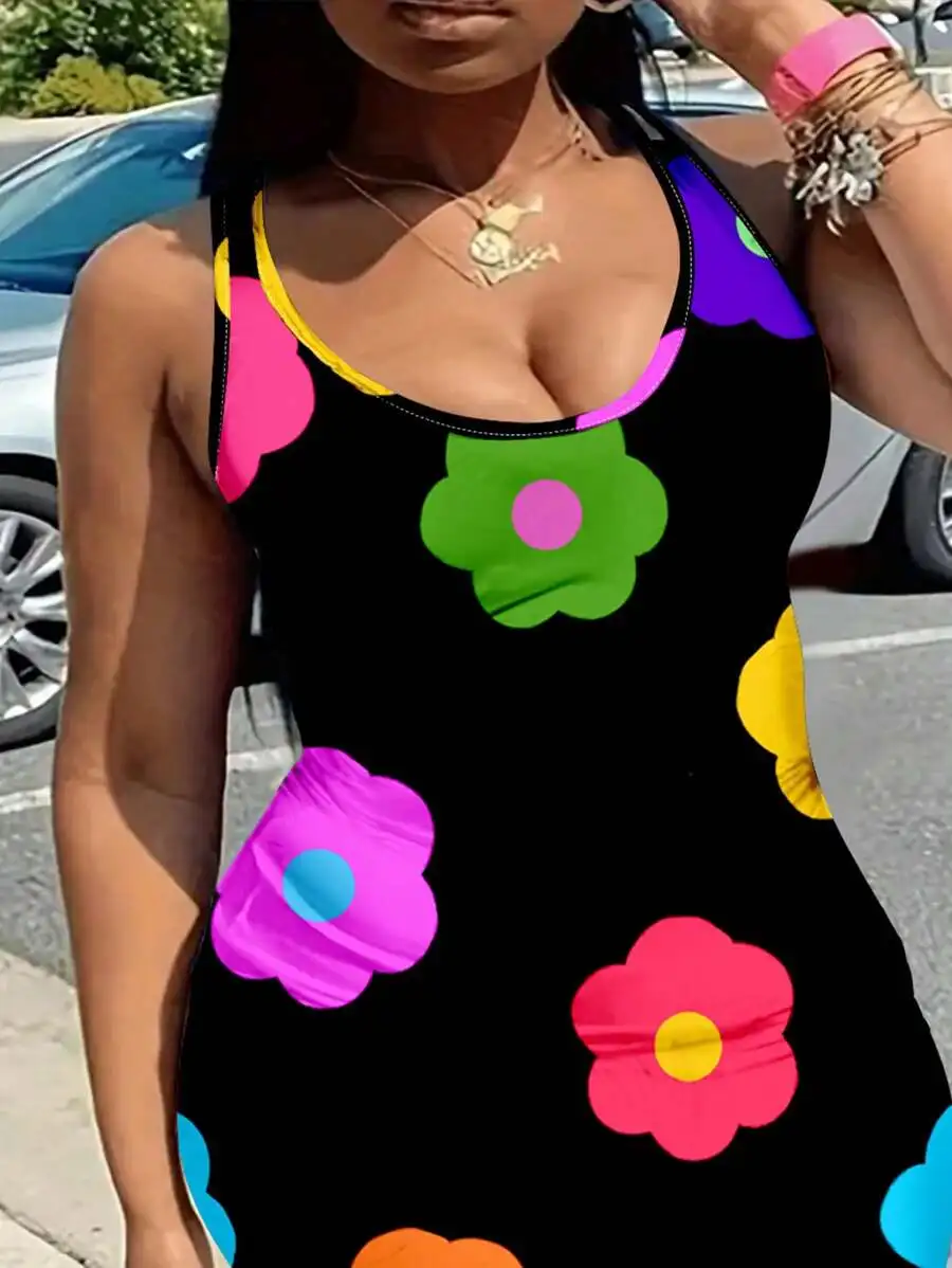 Bold Multicolor Blooms Sleeveless Fitted Midi Dress For Women Summer Casual Plus Size
Bold Multicolor Blooms Sleeveless Fitted Midi Dress For Women Summer Casual Plus Size