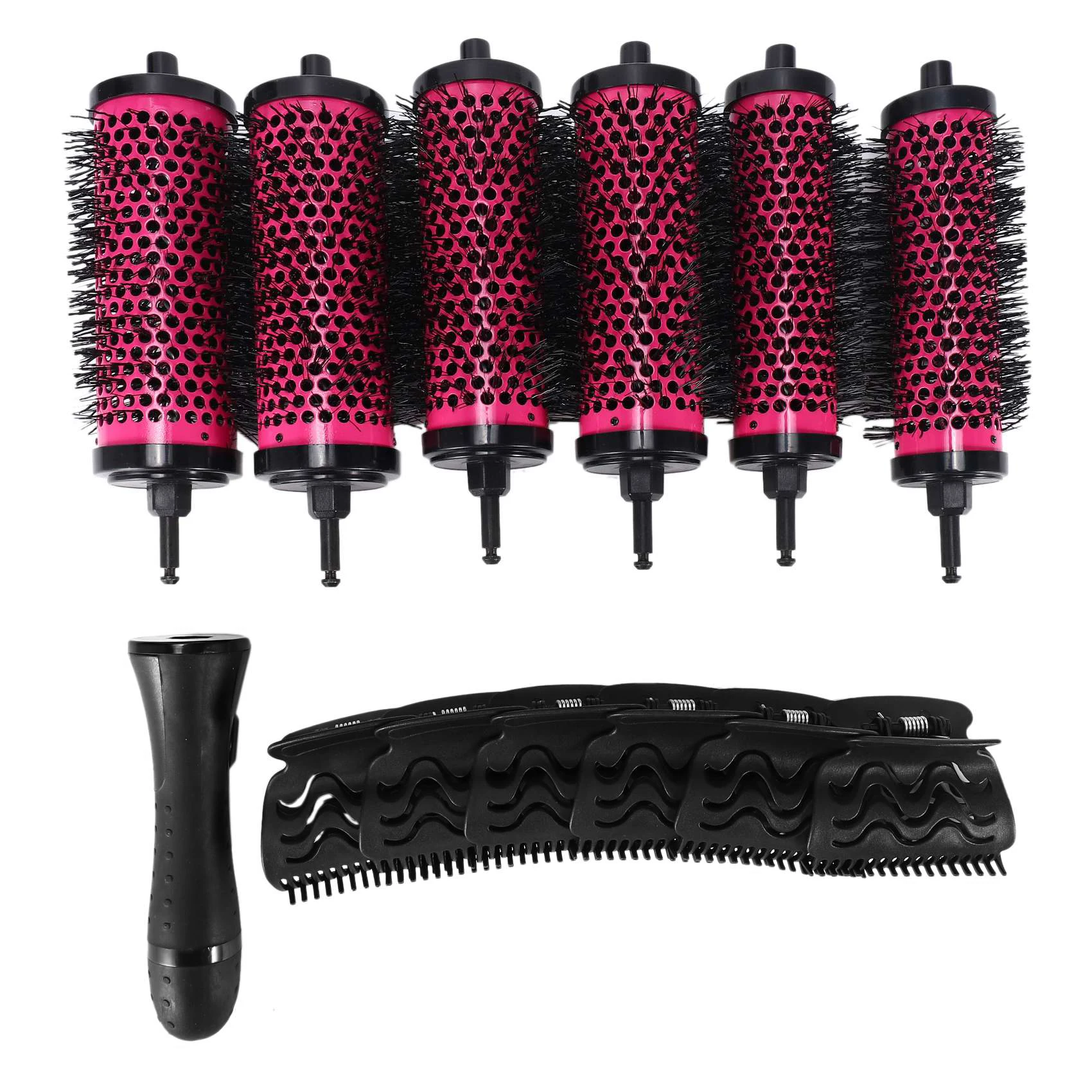 A97T6pcs/set 3 Sizes Detachable Handle Hair Roller Brush with Positioning Clips Aluminum Ceramic Barrel Curler Comb Hairdresser
A97T6pcs/set 3 Sizes Detachable Handle Hair Roller Brush with Positioning Clips Aluminum Ceramic Barrel Curler Comb Hairdresser
