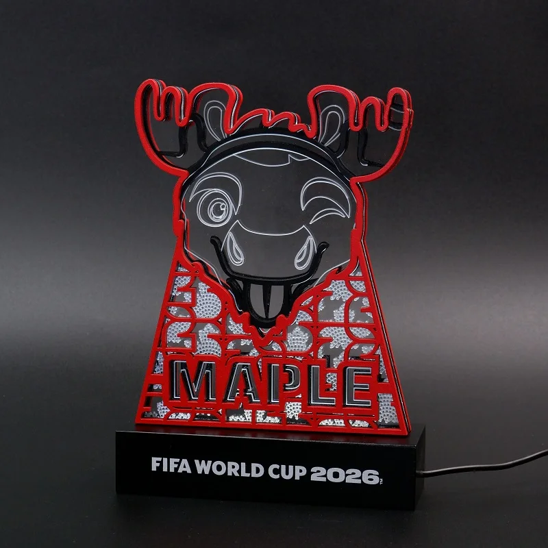 2026 FIFA World Cup Mascot Maple LED Night Light USB Powered Wooden Bedside Atmosphere Lamp Home Interior Decoration Present
2026 FIFA World Cup Mascot Maple LED Night Light USB Powered Wooden Bedside Atmosphere Lamp Home Interior Decoration Present