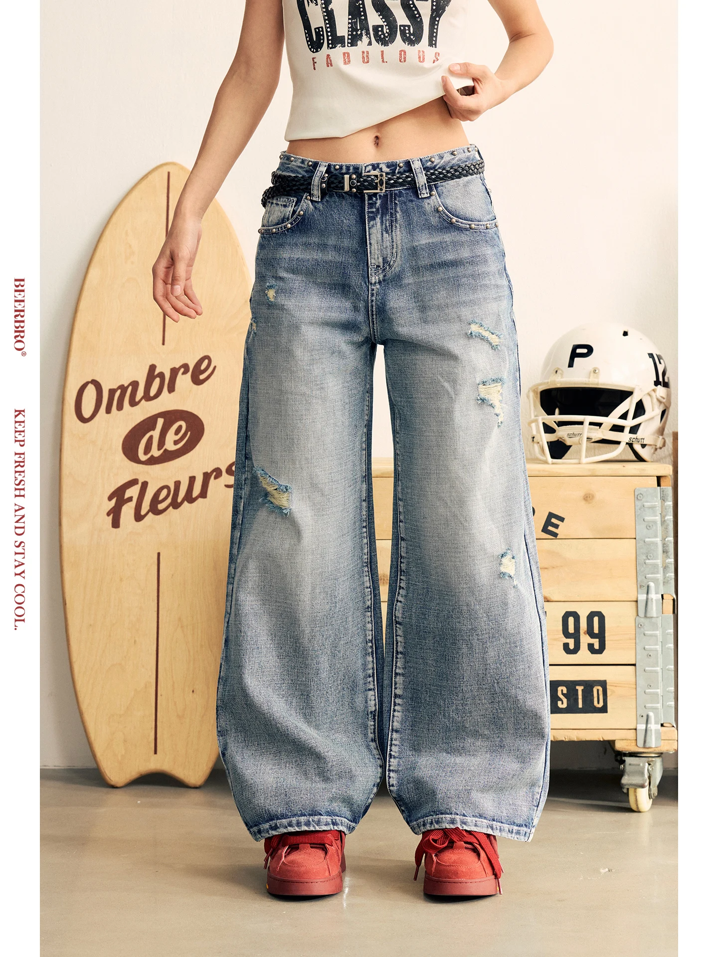 BeerBro Select Waed Cotton Jeans Music Festival Loose Straight Leg Decorative Rivet Wide Leg Low Waist Zipper Pure Color
BeerBro Select Waed Cotton Jeans Music Festival Loose Straight Leg Decorative Rivet Wide Leg Low Waist Zipper Pure Color