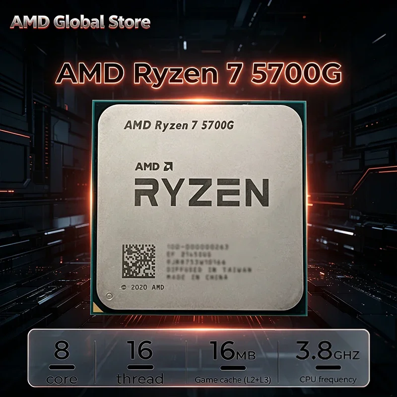 AMD Ryzen 7 5700G 100% Brand New AMD R7 5700G CPU 4.6GHz 8-Core 16-Thread 16MB L3 Cache Socket AM4 Processor Without Package
AMD Ryzen 7 5700G 100% Brand New AMD R7 5700G CPU 4.6GHz 8-Core 16-Thread 16MB L3 Cache Socket AM4 Processor Without Package