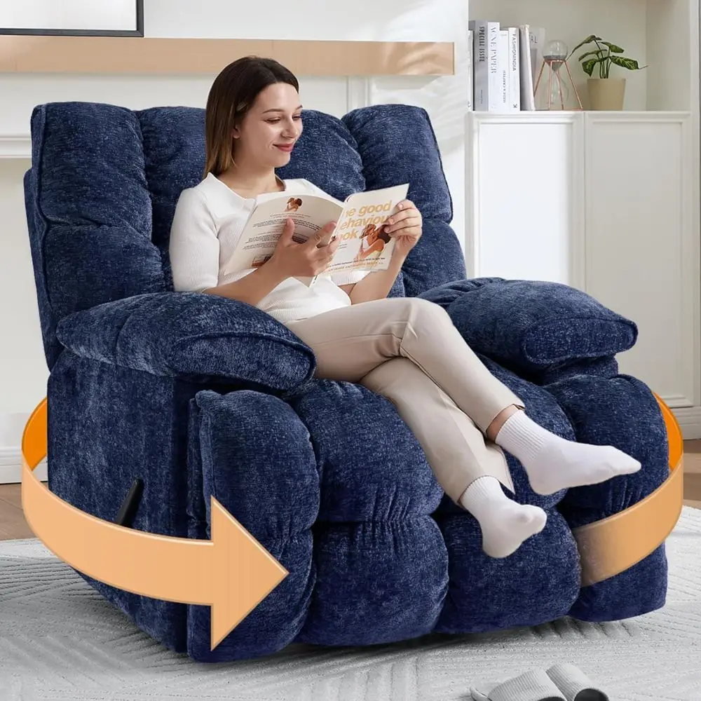 Large Manual Recliner Chair with 360° Swivel, Big and Tall Rocker Glider, Nursery Living Room, Chenille Upholstered Reclining So
Large Manual Recliner Chair with 360° Swivel, Big and Tall Rocker Glider, Nursery Living Room, Chenille Upholstered Reclining So