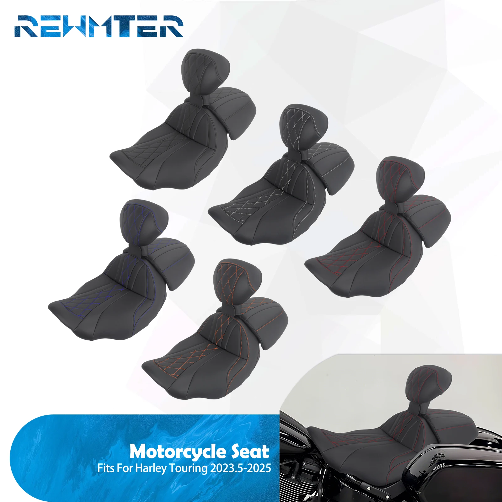 Motorcycle Two-Up Seat With Backrest Driver Passenger Seat Cushion For Harley Touring Electra Road Street Glide FLHR 2023.5-2025
Motorcycle Two-Up Seat With Backrest Driver Passenger Seat Cushion For Harley Touring Electra Road Street Glide FLHR 2023.5-2025