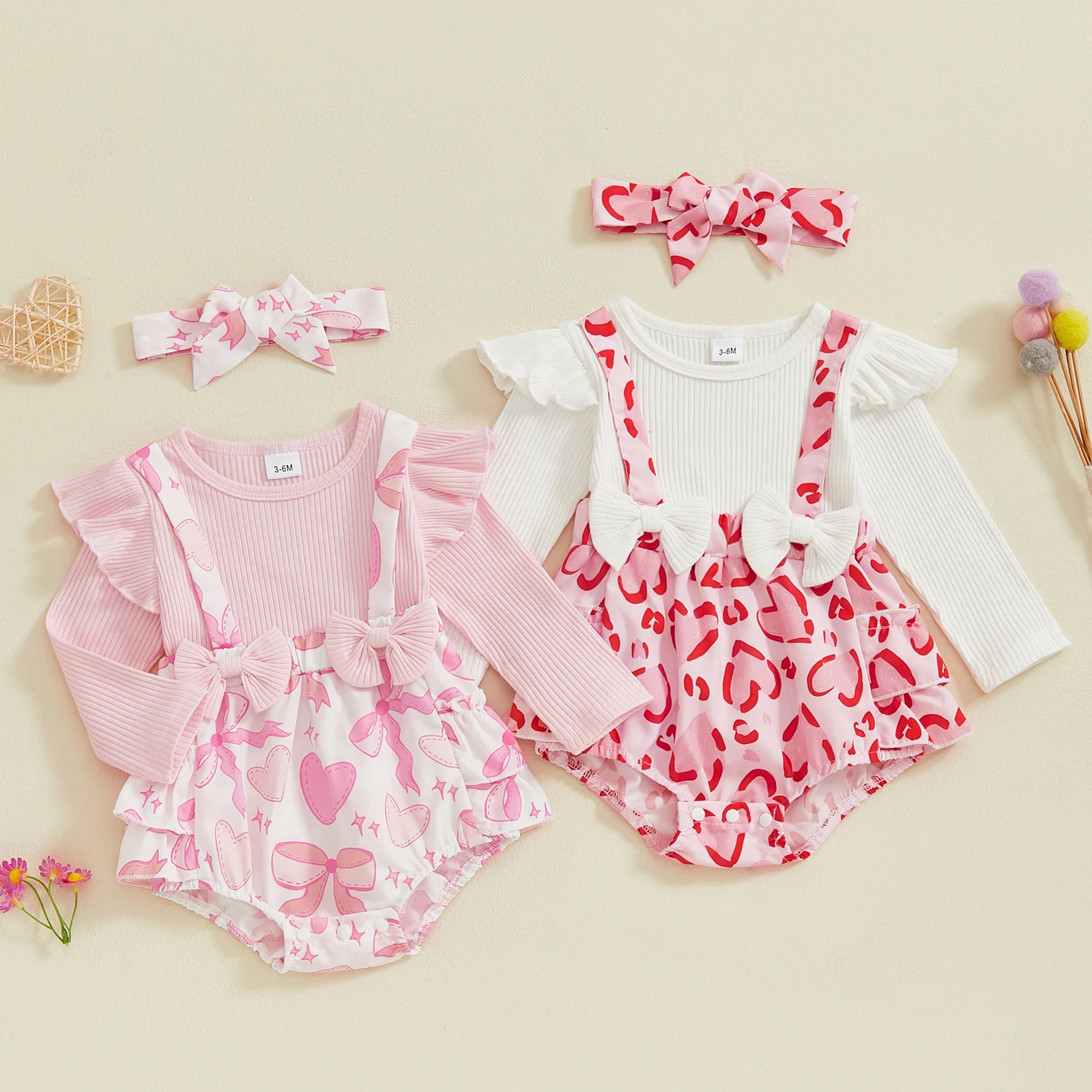 Baby Girl Valentine's Day Outfits Long Sleeve Heart Print Round Neck Bubble Romper with Headband
Baby Girl Valentine's Day Outfits Long Sleeve Heart Print Round Neck Bubble Romper with Headband