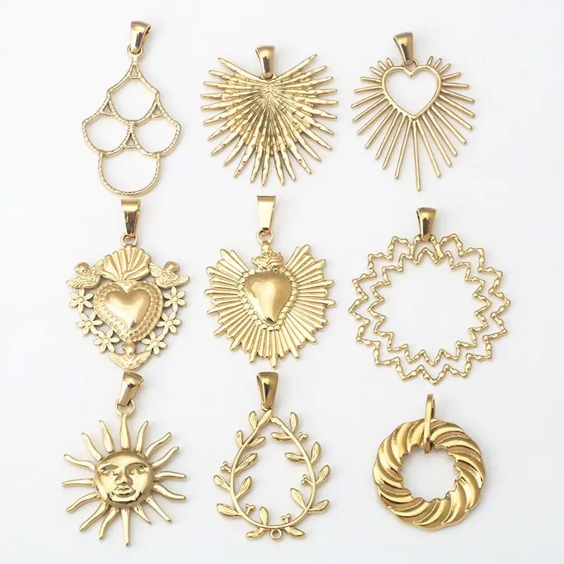 Gold Plated Titanium Steel Sun Heart Pendant Bracelet Necklace Fashion Accessory Stainless Steel DIY Jewelry Accessories
Gold Plated Titanium Steel Sun Heart Pendant Bracelet Necklace Fashion Accessory Stainless Steel DIY Jewelry Accessories