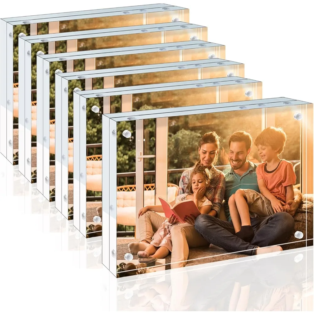 4x6 Acrylic Picture Frame Set 6 Pack 20mm Thick Double Sided Magnetic Clear Free Standing Desktop Display
4x6 Acrylic Picture Frame Set 6 Pack 20mm Thick Double Sided Magnetic Clear Free Standing Desktop Display