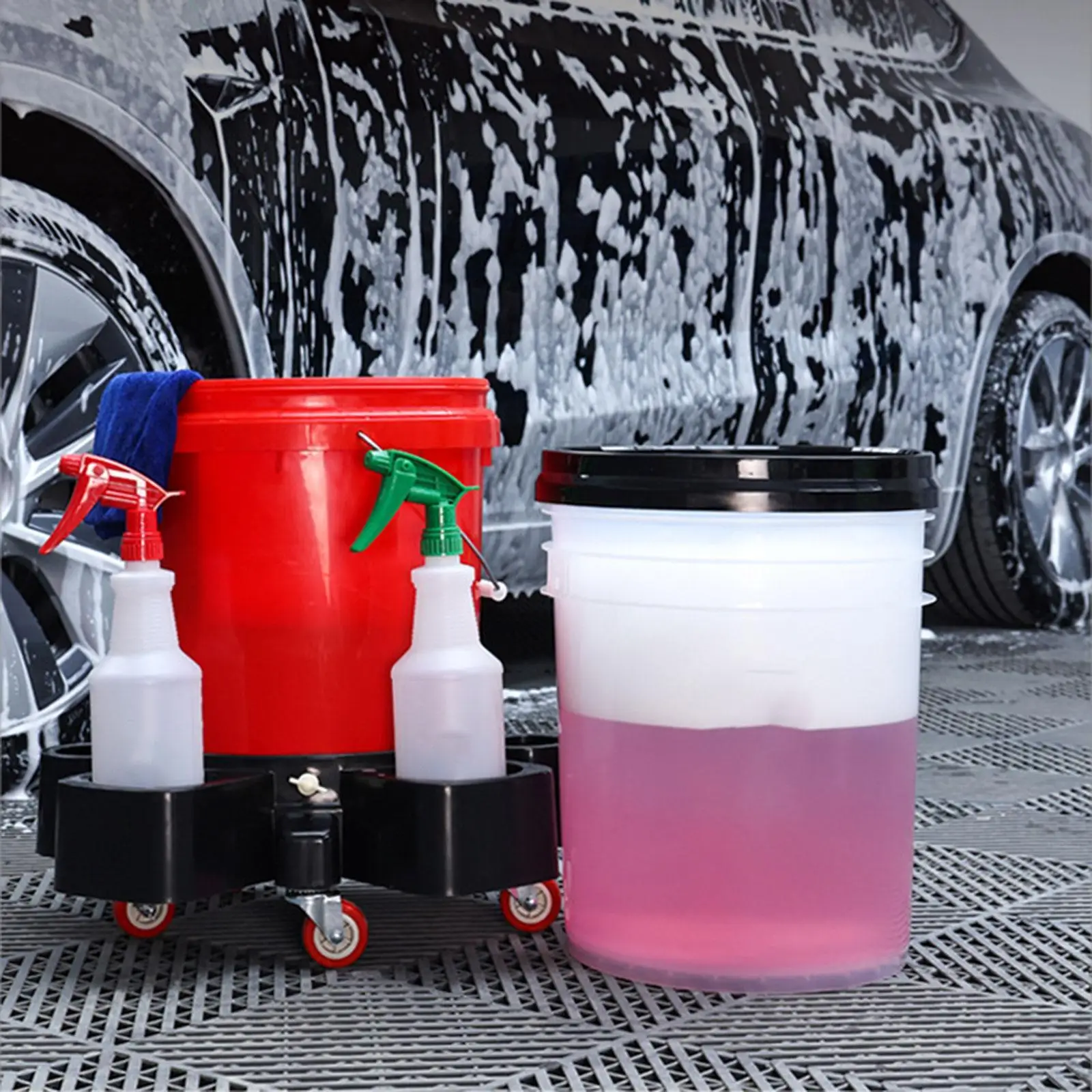 Car Wash Bucket Trolly Moving Base with Five Roller Wheels Sturdy PP Material for Automotive Maintenance
Car Wash Bucket Trolly Moving Base with Five Roller Wheels Sturdy PP Material for Automotive Maintenance
