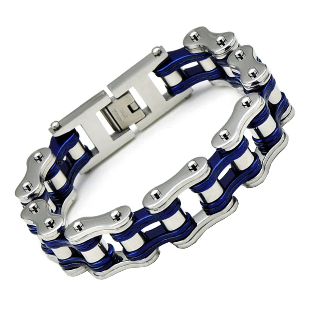 16mm Heavy Punk Blue Bike Motorcycle Chain Bracelet Men Women Hiphop Black Red Stainless Steel Bicycle Biker Bangle Jewelry
16mm Heavy Punk Blue Bike Motorcycle Chain Bracelet Men Women Hiphop Black Red Stainless Steel Bicycle Biker Bangle Jewelry