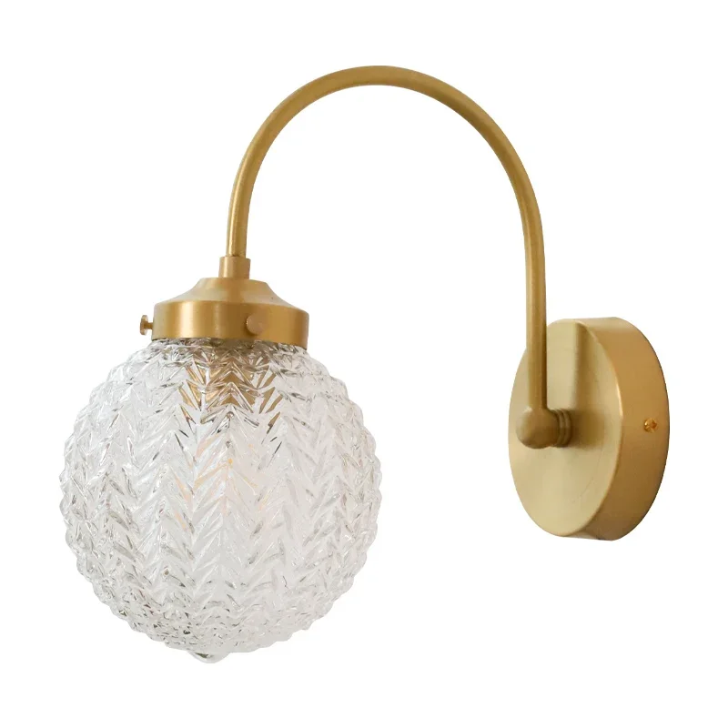 Light luxury glass ball wall lamp, modern French bedroom bedside aisle living room all copper lamp
Light luxury glass ball wall lamp, modern French bedroom bedside aisle living room all copper lamp