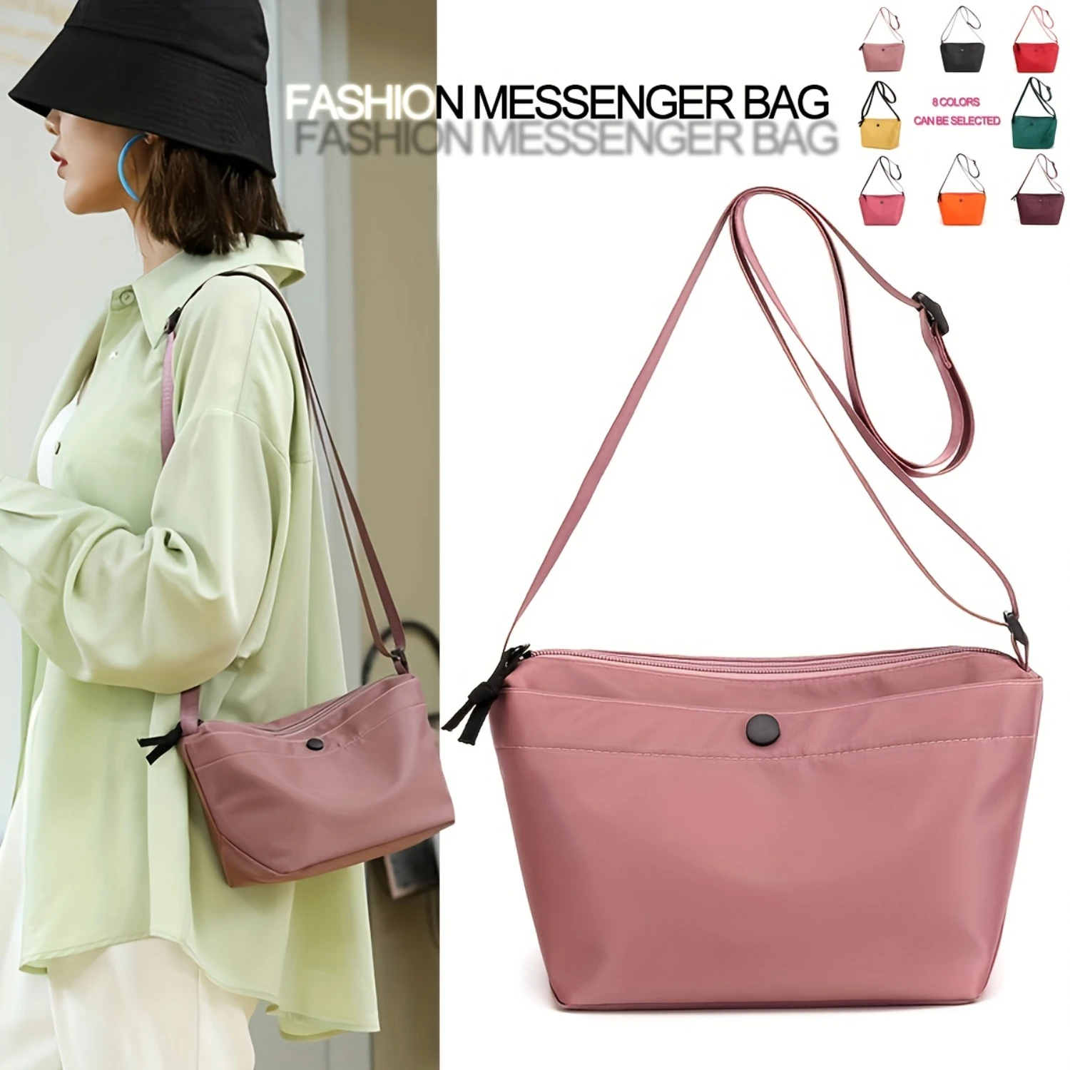 Nylon Crossbody Messenger Bag - Lightweight & Durable for Travel - Versatile Womens Shoulder Bag, Effortlessly Chic Dumpling Sha
Nylon Crossbody Messenger Bag - Lightweight & Durable for Travel - Versatile Womens Shoulder Bag, Effortlessly Chic Dumpling Sha