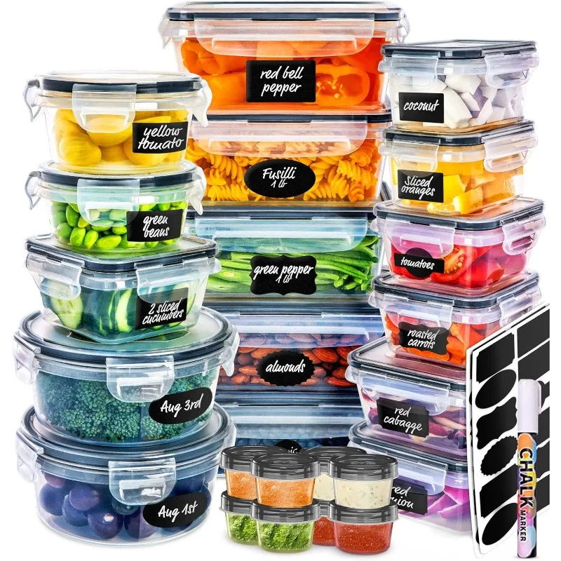 50 PCS Plastic Food Storage Containers with Lids (24 Containers & 24 Lids), Leakproof BPA-Free Containers for Kitchen
50 PCS Plastic Food Storage Containers with Lids (24 Containers & 24 Lids), Leakproof BPA-Free Containers for Kitchen