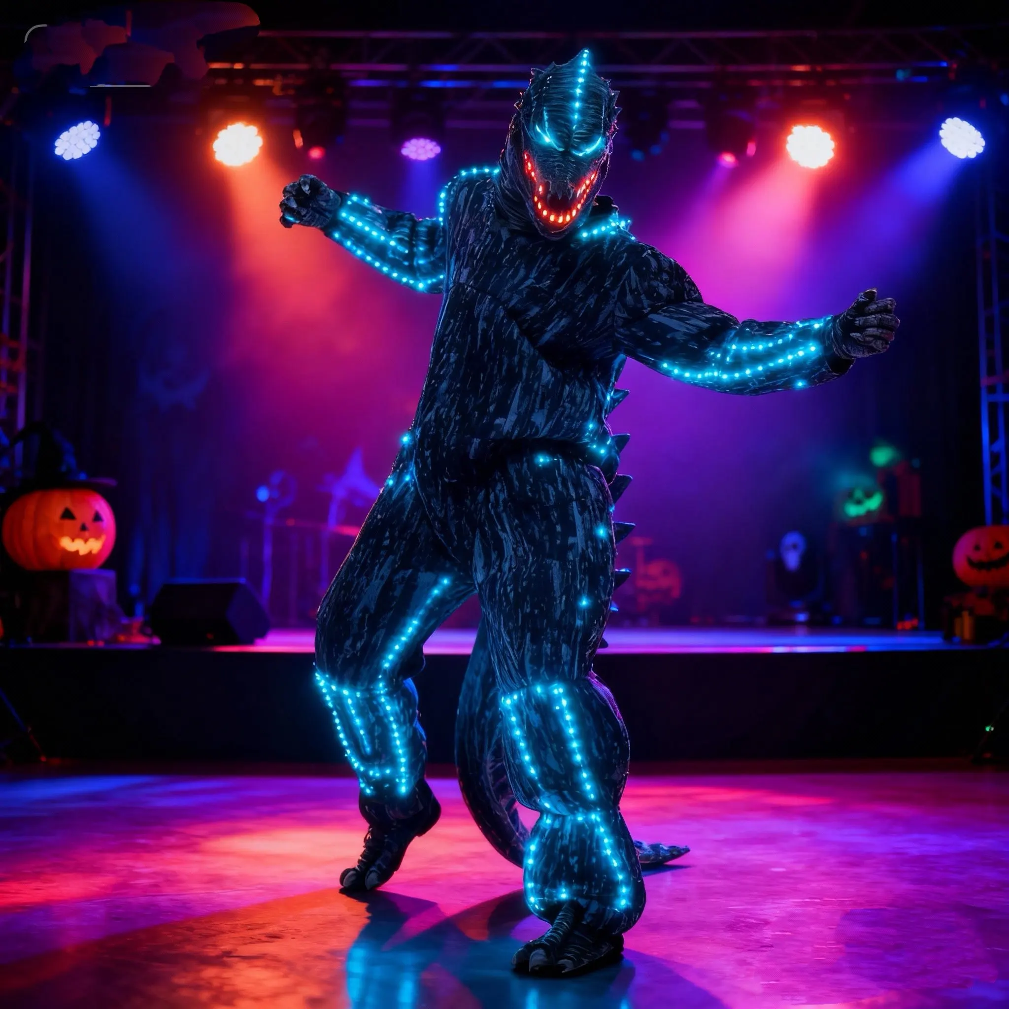 LED Monster Costume Glowing Latex Cosplay Jumpsuit with Customizable Light Placement Halloween Party Performance Costume
LED Monster Costume Glowing Latex Cosplay Jumpsuit with Customizable Light Placement Halloween Party Performance Costume