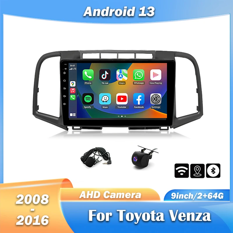 9inch Car Stereo Radio Android 13 GPS Navi Head Unit for Toyota Venza 2008-2016 Carplay Android Auto WiFi Bluetooth 2+64G Player
9inch Car Stereo Radio Android 13 GPS Navi Head Unit for Toyota Venza 2008-2016 Carplay Android Auto WiFi Bluetooth 2+64G Player