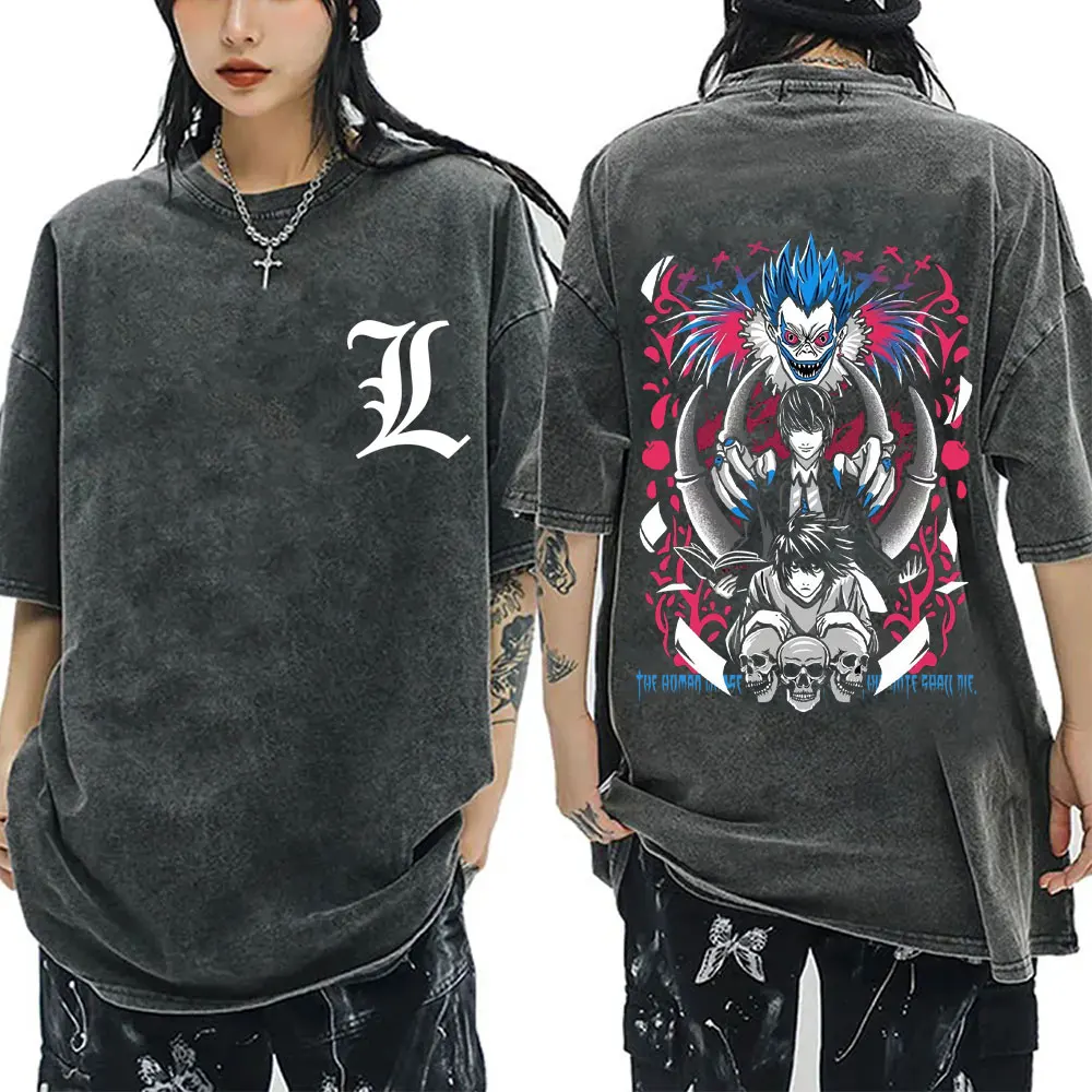 Anime Death Note Yagami Light Ryuk Washed Vintage T-shirt Men Women Clothing Cotton Casual Oversized Crewneck Short Sleeve Tees
Anime Death Note Yagami Light Ryuk Washed Vintage T-shirt Men Women Clothing Cotton Casual Oversized Crewneck Short Sleeve Tees