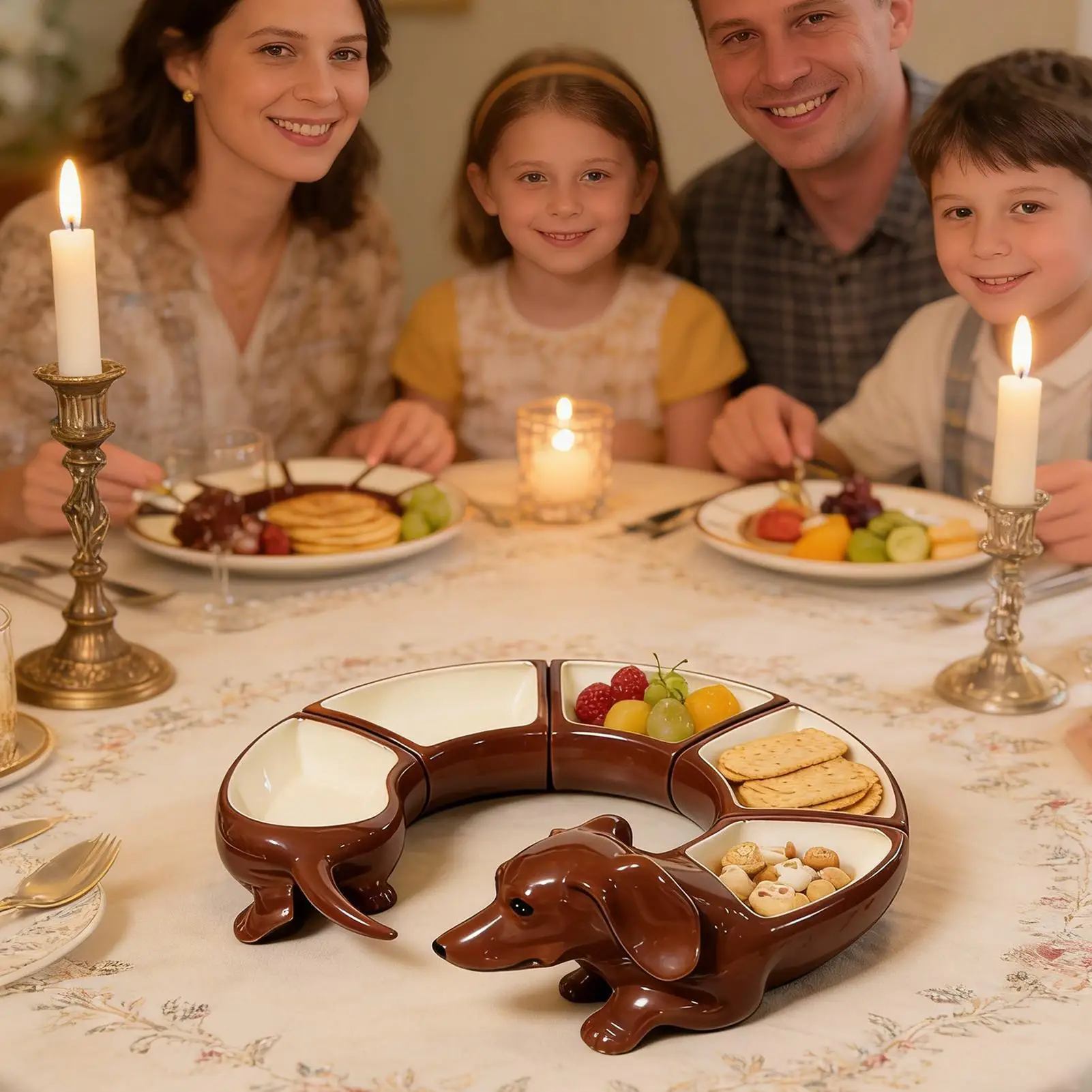 Dachshund 5 Section Serving Tray with Dividers Cute Container Sectioned Serving Tray Set for Home Kitchen Dinner Cooking Decor
Dachshund 5 Section Serving Tray with Dividers Cute Container Sectioned Serving Tray Set for Home Kitchen Dinner Cooking Decor