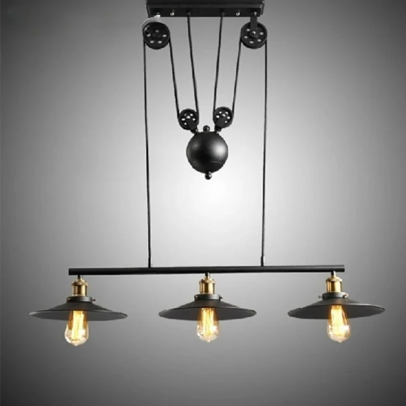 American Black Wrought Iron Pendant Light Retro Industrial Style Lifting Pulley Hanging Lamp Restaurant Kitchen Hotel Chandelier
American Black Wrought Iron Pendant Light Retro Industrial Style Lifting Pulley Hanging Lamp Restaurant Kitchen Hotel Chandelier