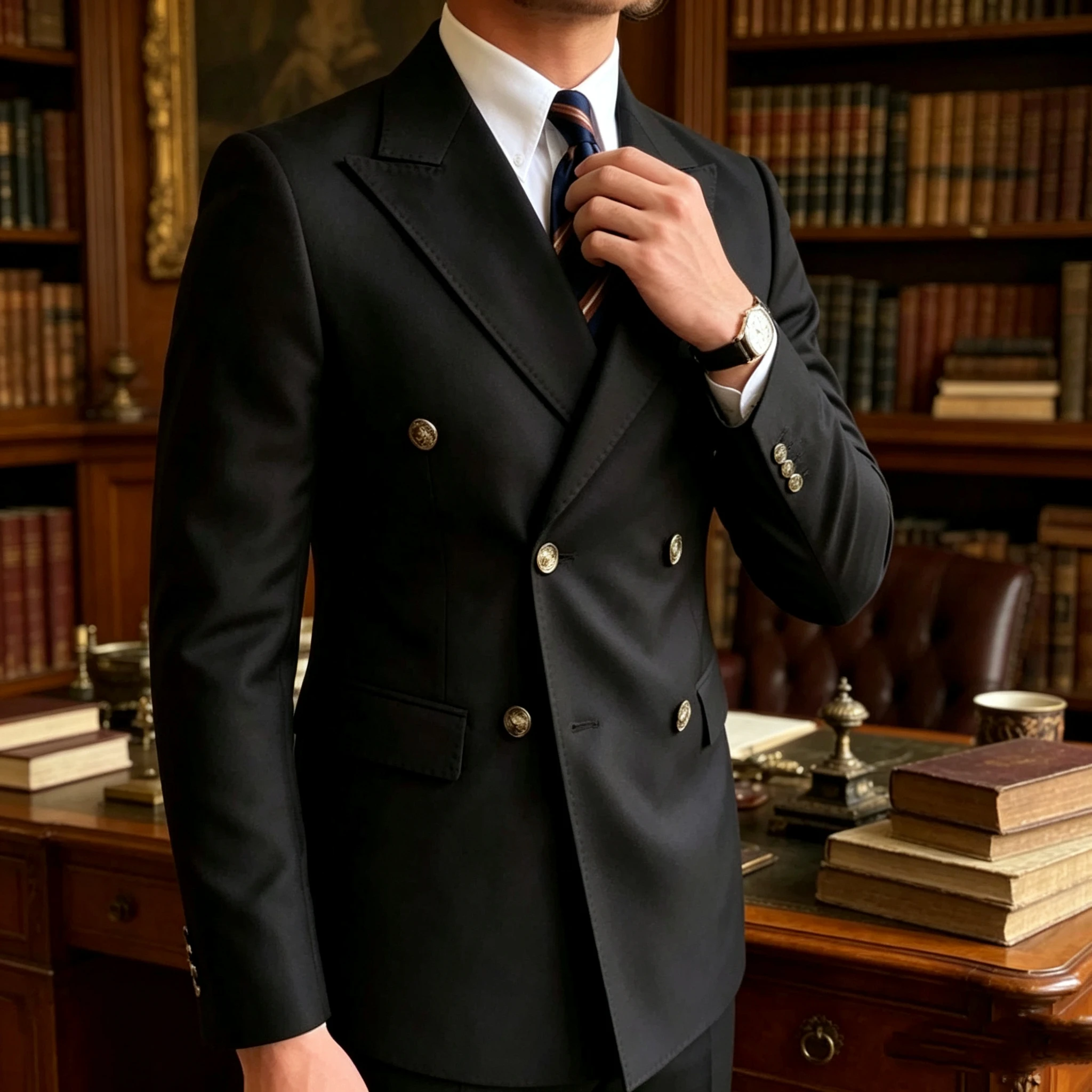 Formal Black Men Suit Jacket Slim Fit Long Sleeve Peak Lapel Double Breasted Blazer Business Coat Work Office Jacket for Party
Formal Black Men Suit Jacket Slim Fit Long Sleeve Peak Lapel Double Breasted Blazer Business Coat Work Office Jacket for Party