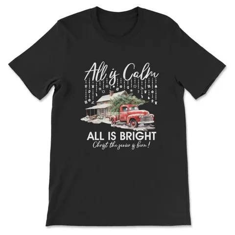 Calm and Bright Christmas Tee for Holiday Spirit
Calm and Bright Christmas Tee for Holiday Spirit