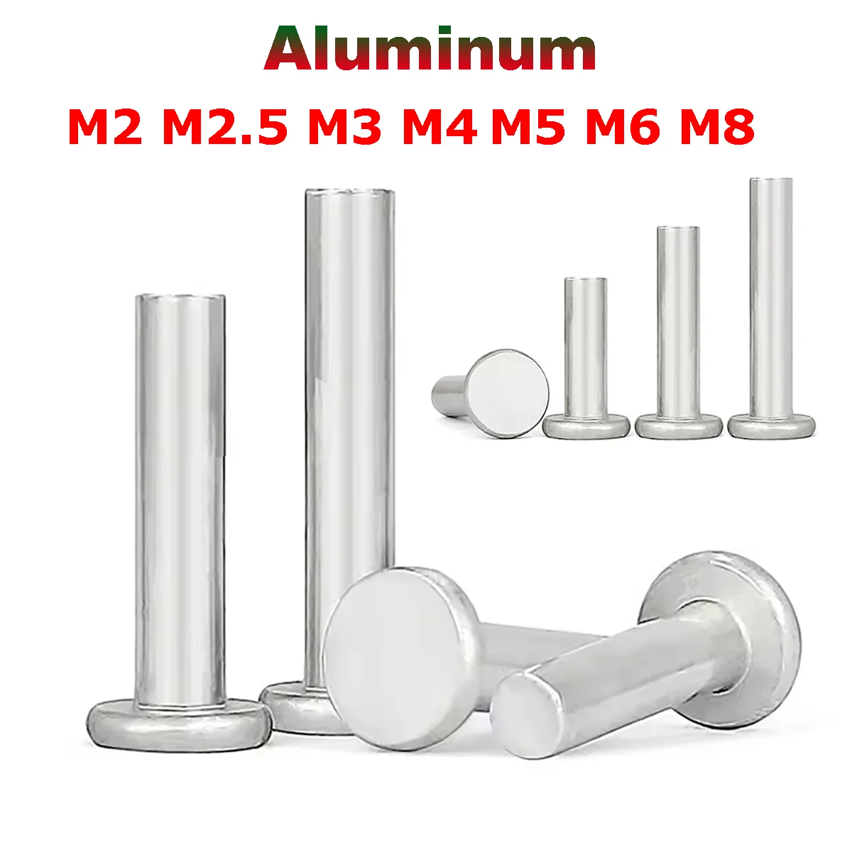 M2 M2.5 M3 M4 M5 M6 M8 GB109 Aluminum Flat Round Head Solid Rivets Knock-on Rivet Percussion Punch Self-plugging Rivets L=3-50mm
M2 M2.5 M3 M4 M5 M6 M8 GB109 Aluminum Flat Round Head Solid Rivets Knock-on Rivet Percussion Punch Self-plugging Rivets L=3-50mm