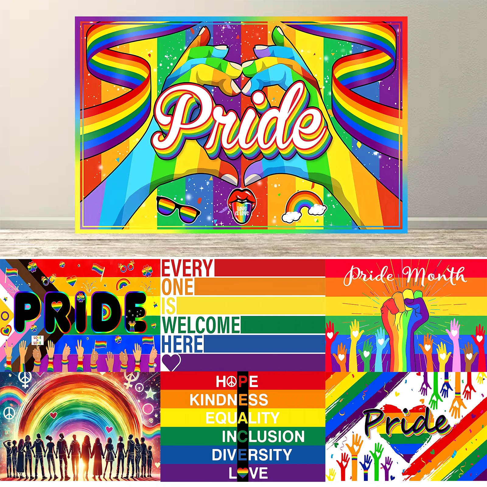 Rainbow Pride Month Background LGBT Graffiti Love Birthday Hip Hop Wedding Party Love Banner Photo Studio Booth Props
Rainbow Pride Month Background LGBT Graffiti Love Birthday Hip Hop Wedding Party Love Banner Photo Studio Booth Props 
