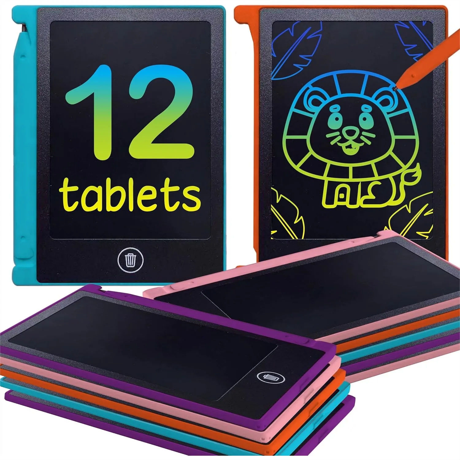 12 Pack Mini LCD Writing Tablet for Kids, 4.5 Inch Drawing Board for Sketching and Doodling, Fun Party Favors and Goodie Bag
12 Pack Mini LCD Writing Tablet for Kids, 4.5 Inch Drawing Board for Sketching and Doodling, Fun Party Favors and Goodie Bag