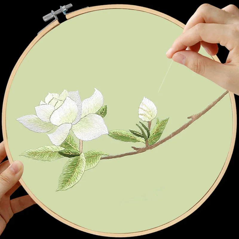 Magnolia Embroidery Starter Kit for Beginner Chinese Suzhou Silk Floral Design DIY Craft Set, Pre-Printed Pattern Material Pack
Magnolia Embroidery Starter Kit for Beginner Chinese Suzhou Silk Floral Design DIY Craft Set, Pre-Printed Pattern Material Pack