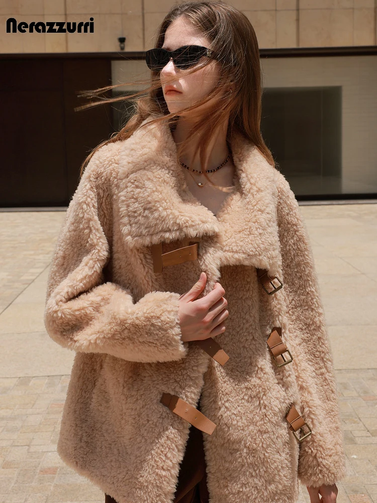 Nerazzurri Autumn Winter Loose Casual Hairy Soft Thick Warm Fuzzy Faux Fur Coat Women Turn-Down Collar Chic Fluffy Jacket 2026
Nerazzurri Autumn Winter Loose Casual Hairy Soft Thick Warm Fuzzy Faux Fur Coat Women Turn-Down Collar Chic Fluffy Jacket 2026