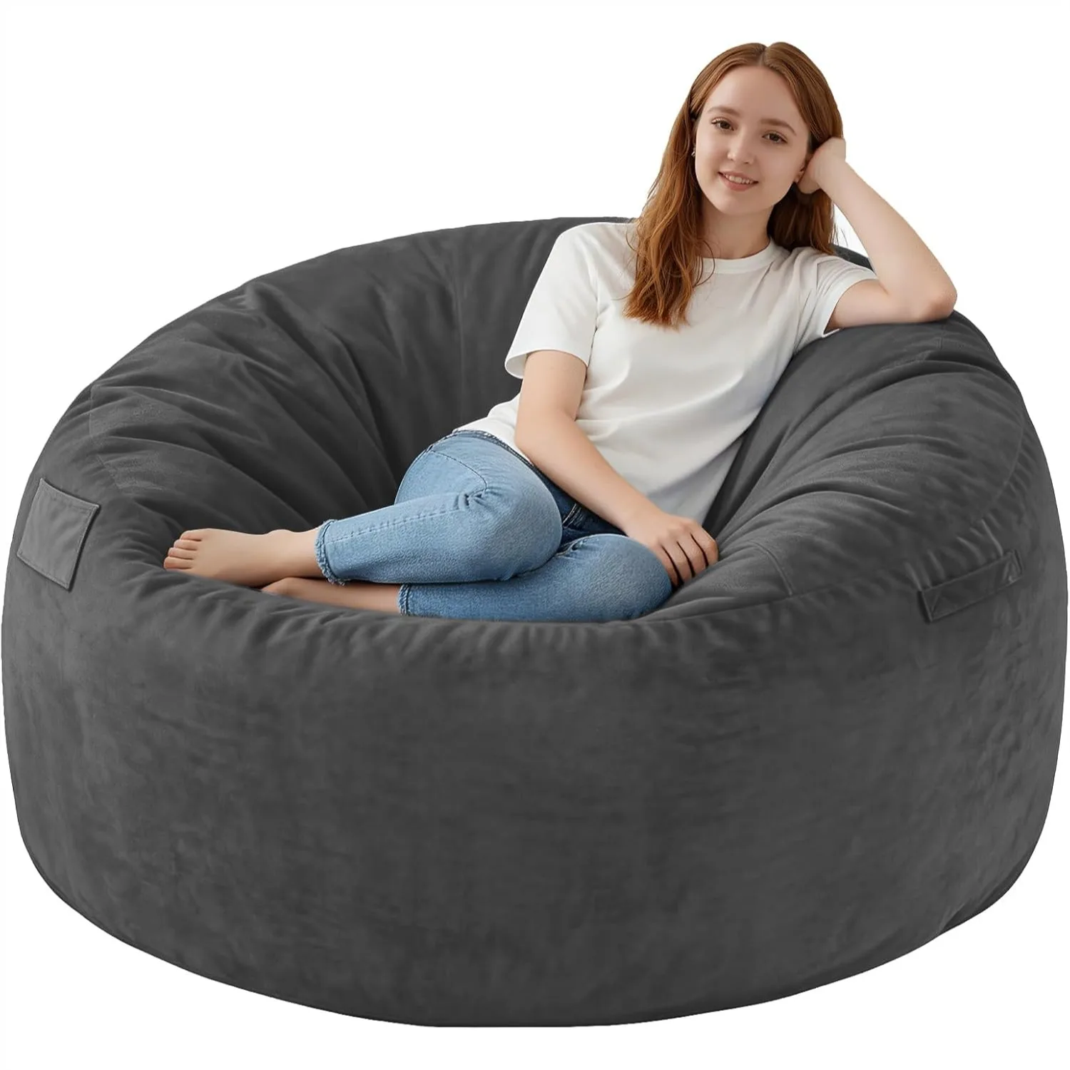 3FT Bean Bag Chair with Memory Foam, Round Beanbag Sofa with Dutch Velvet Cover for Living Room Playroom - Grey
3FT Bean Bag Chair with Memory Foam, Round Beanbag Sofa with Dutch Velvet Cover for Living Room Playroom - Grey