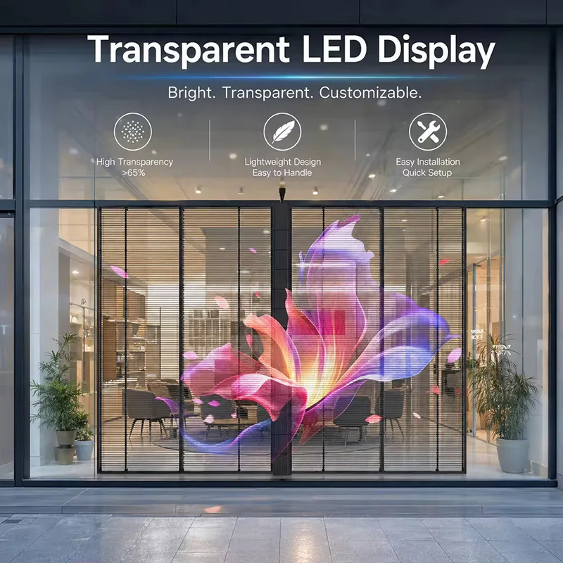 High Brightness Full Color Glass Shop Window Retail Stores Flexible Led Advertising Display Wall Indoor Led Transparent Screen
High Brightness Full Color Glass Shop Window Retail Stores Flexible Led Advertising Display Wall Indoor Led Transparent Screen