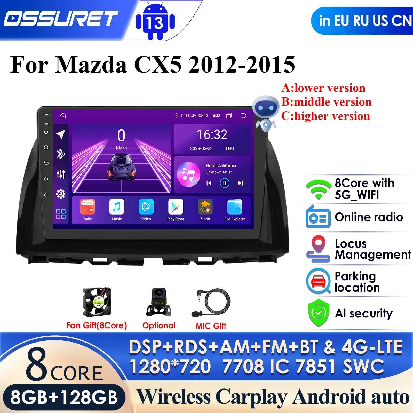 Carplay 10.1" 8G+128G Android 12.0 Car Radio for Mazda CX5 CX-5 CX 5 2012 2013 2014 2015 4G LTE GPS Stereo Autoradio Video Audio
Carplay 10.1" 8G+128G Android 12.0 Car Radio for Mazda CX5 CX-5 CX 5 2012 2013 2014 2015 4G LTE GPS Stereo Autoradio Video Audio