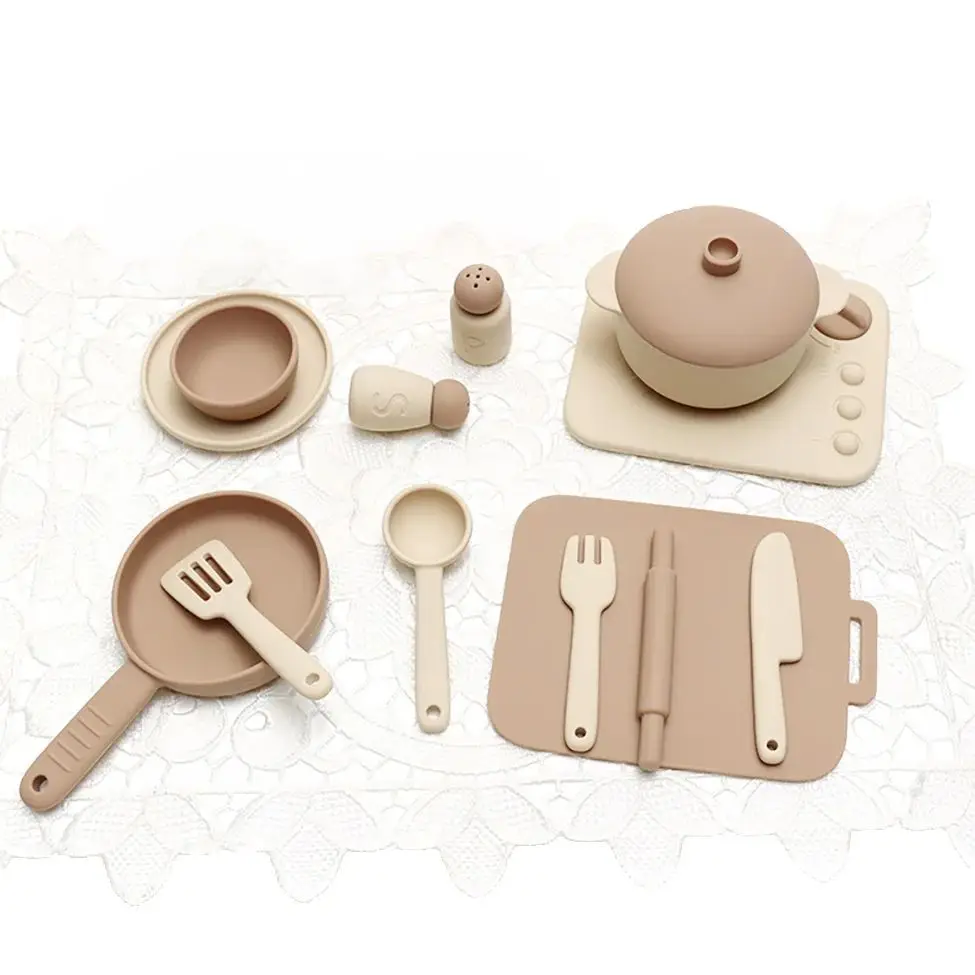 Kids Pretend Play Kitchen Toys, Food-Grade Silicone Dish Set, Realistic Mini Cooking Toys with Bowls, Plates, Pots for Toddlers
Kids Pretend Play Kitchen Toys, Food-Grade Silicone Dish Set, Realistic Mini Cooking Toys with Bowls, Plates, Pots for Toddlers