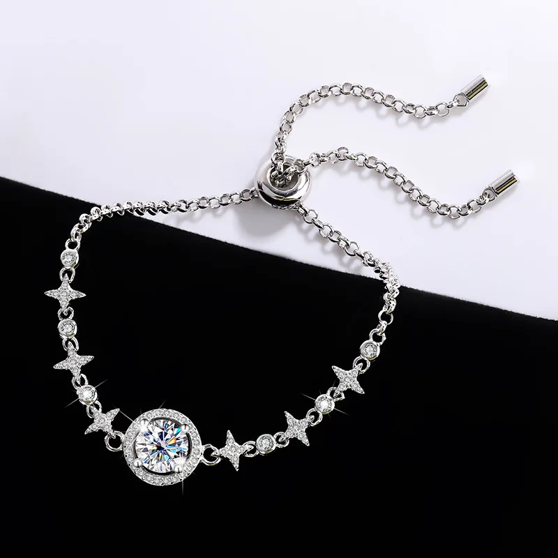 High quality 925 Sterling Silver Ladies Fashion Exquisite Mossany bracelet party Christmas gift Luxury jewelry
High quality 925 Sterling Silver Ladies Fashion Exquisite Mossany bracelet party Christmas gift Luxury jewelry