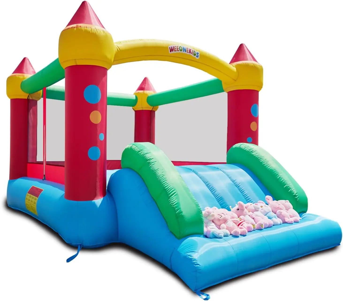Inflatable Bouncy Castle with Slide and Air Blower - Extra Thick Jumping House for Backyard Family Fun, Red Yellow Blue
Inflatable Bouncy Castle with Slide and Air Blower - Extra Thick Jumping House for Backyard Family Fun, Red Yellow Blue