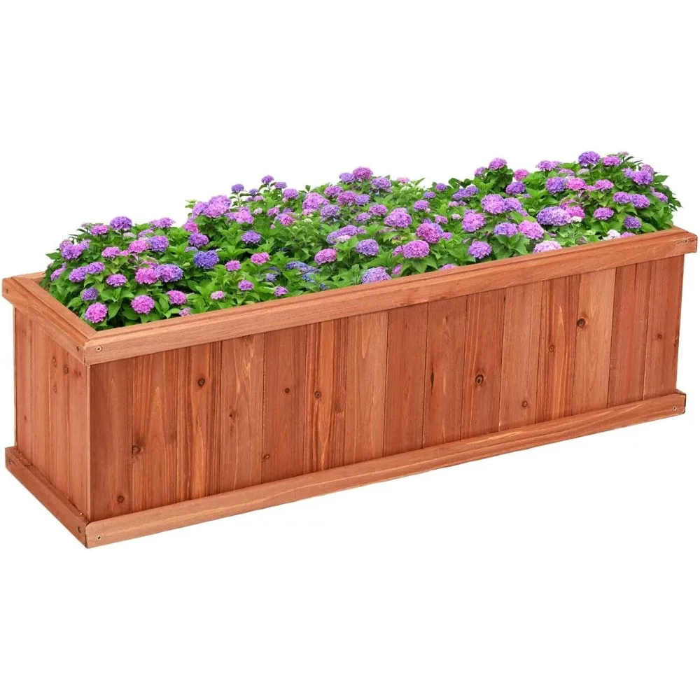 LDAILY Raised Garden Bed, Outdoor Rectangle Flower Beds with Detachable Bottom Panels & 2 Drainage Holes, Wood Planter Box for F
LDAILY Raised Garden Bed, Outdoor Rectangle Flower Beds with Detachable Bottom Panels & 2 Drainage Holes, Wood Planter Box for F