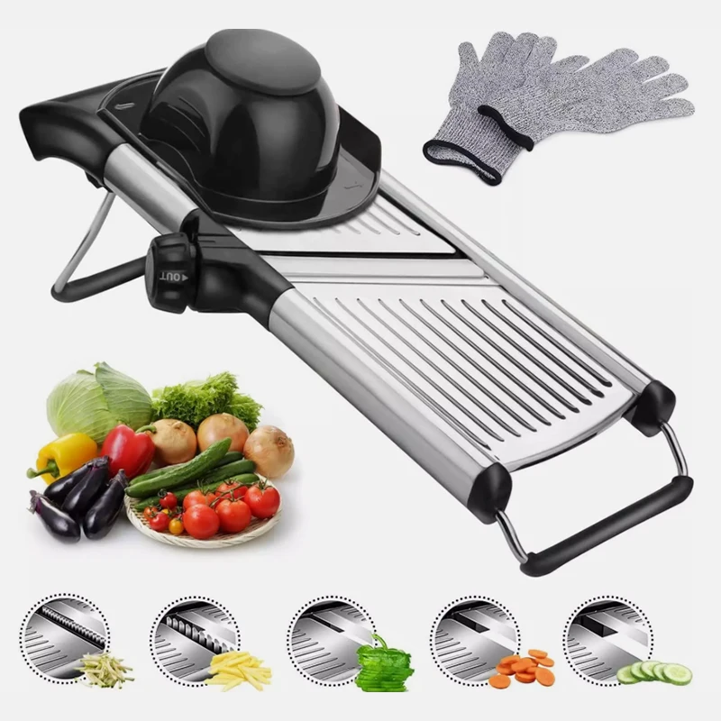 Adjustable Mandoline Slicer Stainless Steel Vegetable Slicer Chopper Cutter for Potato Tomato Onion Carrot
Adjustable Mandoline Slicer Stainless Steel Vegetable Slicer Chopper Cutter for Potato Tomato Onion Carrot
