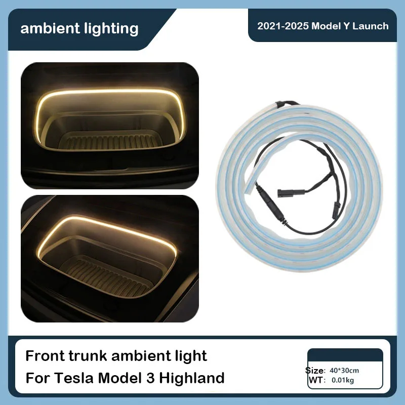 For Tesla Model 3 Highland 2021-2025 Model Y Launch Front Trunk Frunk LED Ambient Surround Light Flexible Silicone Strip Lamp
For Tesla Model 3 Highland 2021-2025 Model Y Launch Front Trunk Frunk LED Ambient Surround Light Flexible Silicone Strip Lamp