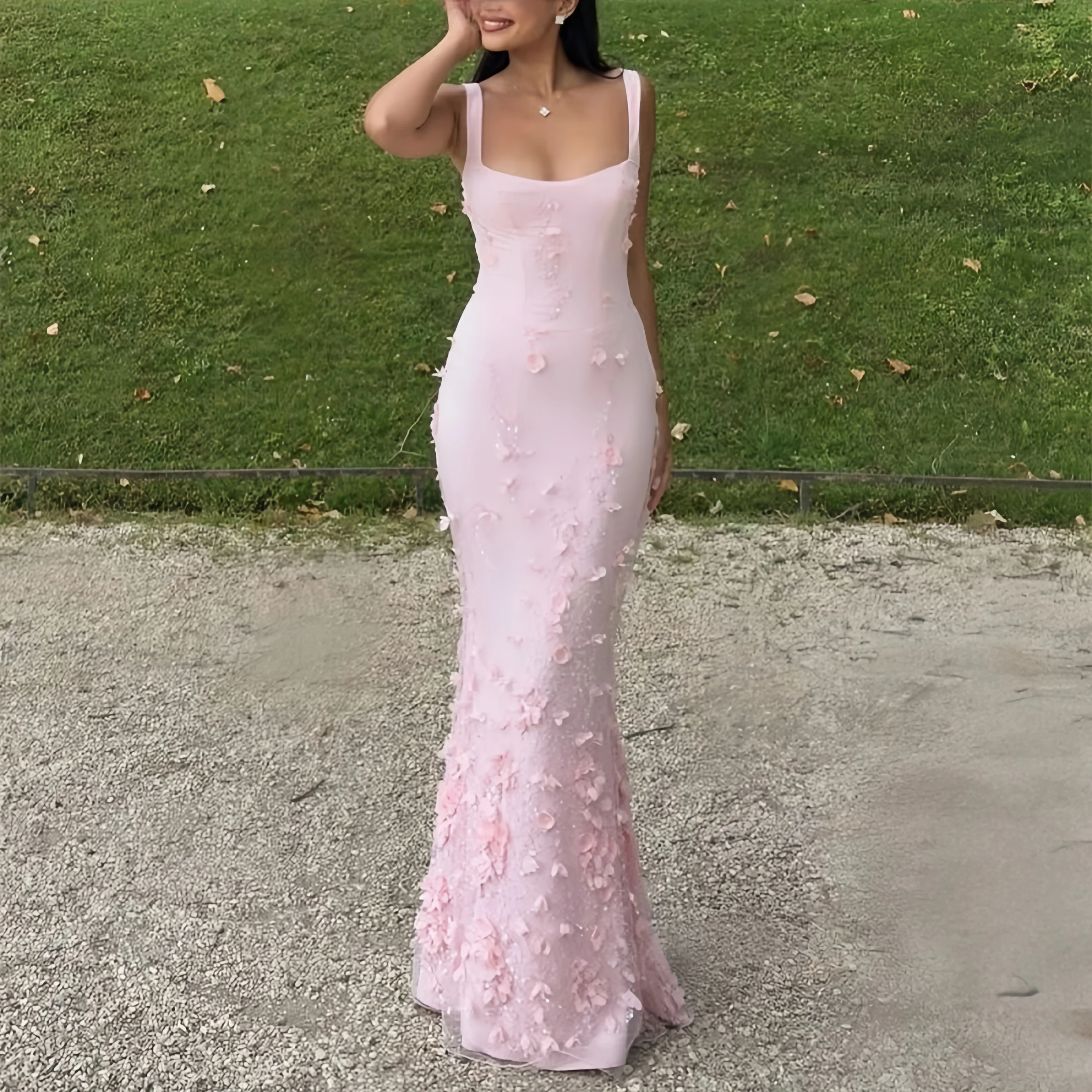 Customized square collar mermaid Evening Dresses spaghetti strap Party Dress 3D Flowers Sequined Lace Appliques Long Prom Gown
Customized square collar mermaid Evening Dresses spaghetti strap Party Dress 3D Flowers Sequined Lace Appliques Long Prom Gown
