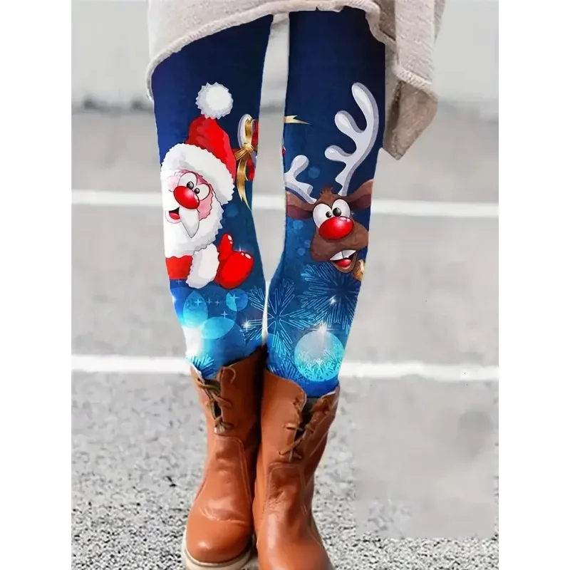 Plus Size 1XL-5XL Women's Casual Christmas Leggings Ladies Santa Claus Reindeer Print Elastic High Rise Slight Stretch Leggings
Plus Size 1XL-5XL Women's Casual Christmas Leggings Ladies Santa Claus Reindeer Print Elastic High Rise Slight Stretch Leggings