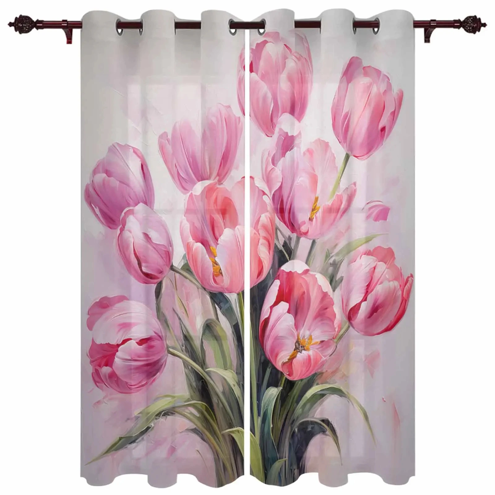 Pink Tulips Oil Painting Abstract Window Curtains for Living Room Bedroom Curtain Modern Kitchen Blinds Drapes Curtains 2panelss
Pink Tulips Oil Painting Abstract Window Curtains for Living Room Bedroom Curtain Modern Kitchen Blinds Drapes Curtains 2panelss