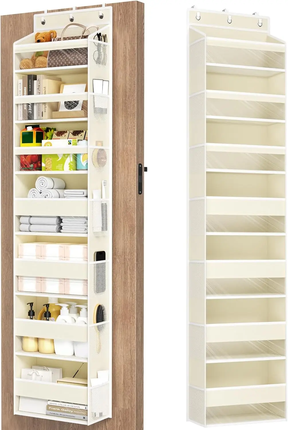Over The Door Organizer, 7 Tier Door Hanging Organizers with 7 Large Pockets 12 Side Pockets, Behind
Over The Door Organizer, 7 Tier Door Hanging Organizers with 7 Large Pockets 12 Side Pockets, Behind